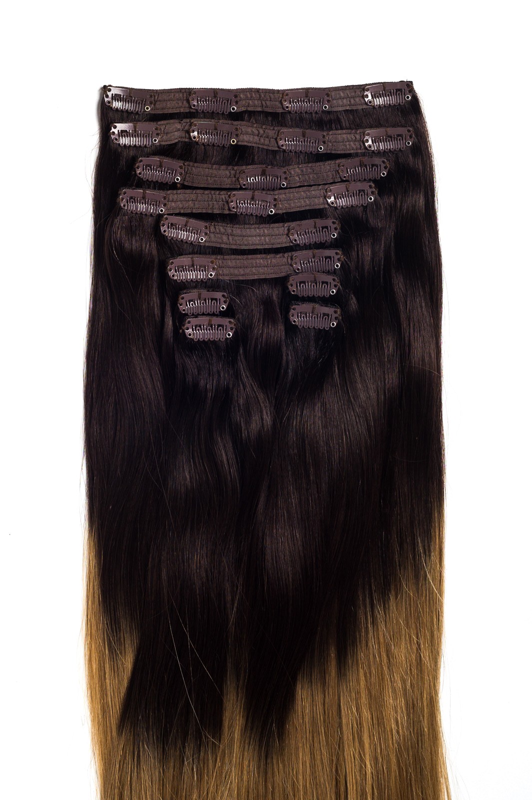 Extensii Clip-On VIP Ombre Saten Inchis/Blond Aluna Extensii Clip-On VIP Ombre Saten Inchis/Blond Aluna