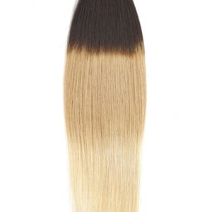 Extensii Cusute Premium Ombre Saten Inchis/Blond Cenusiu
