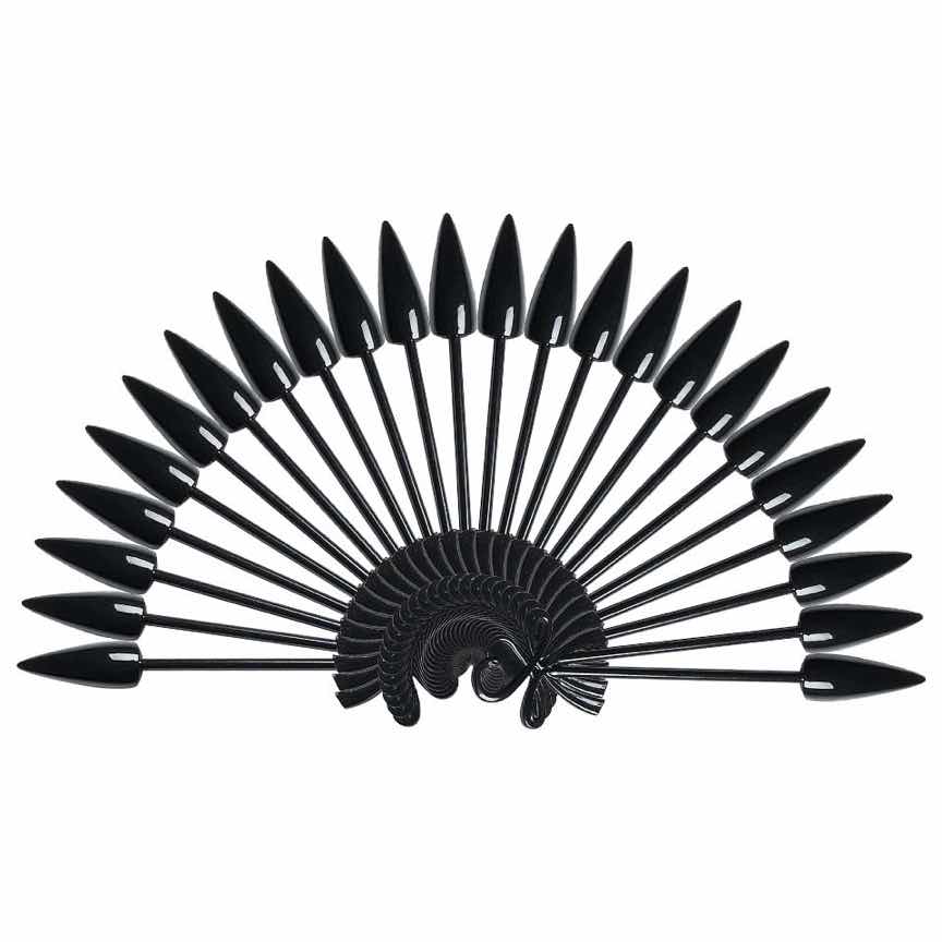Paletar Unghii Stiletto 24 pozitii pentru exersare si expunere, Negru, inel Paletar Unghii Stiletto 24 pozitii pentru exersare si expunere, Negru, inel