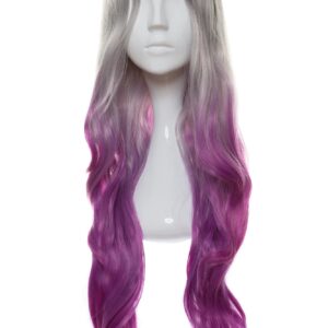 Peruca Selena Ombre Gri-Purple