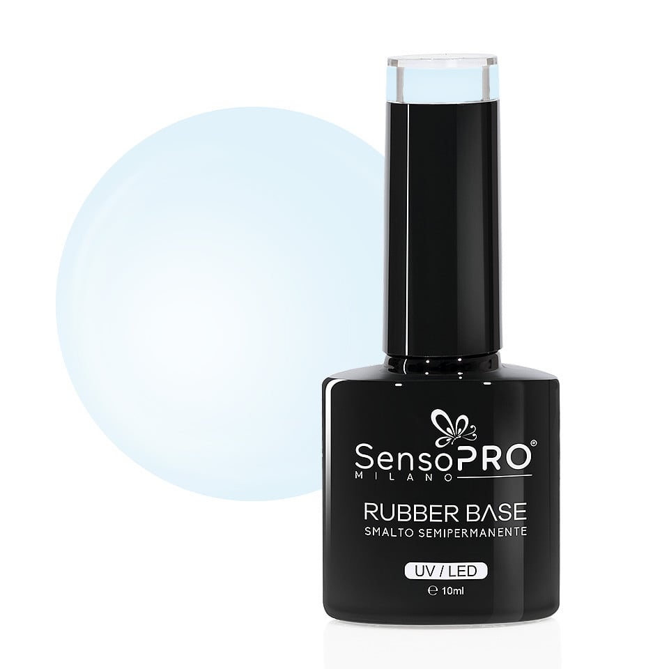 Rubber Base Gel SensoPRO Milano 10ml, #57 Milky Blue Rubber Base Gel SensoPRO Milano 10ml, #57 Milky Blue