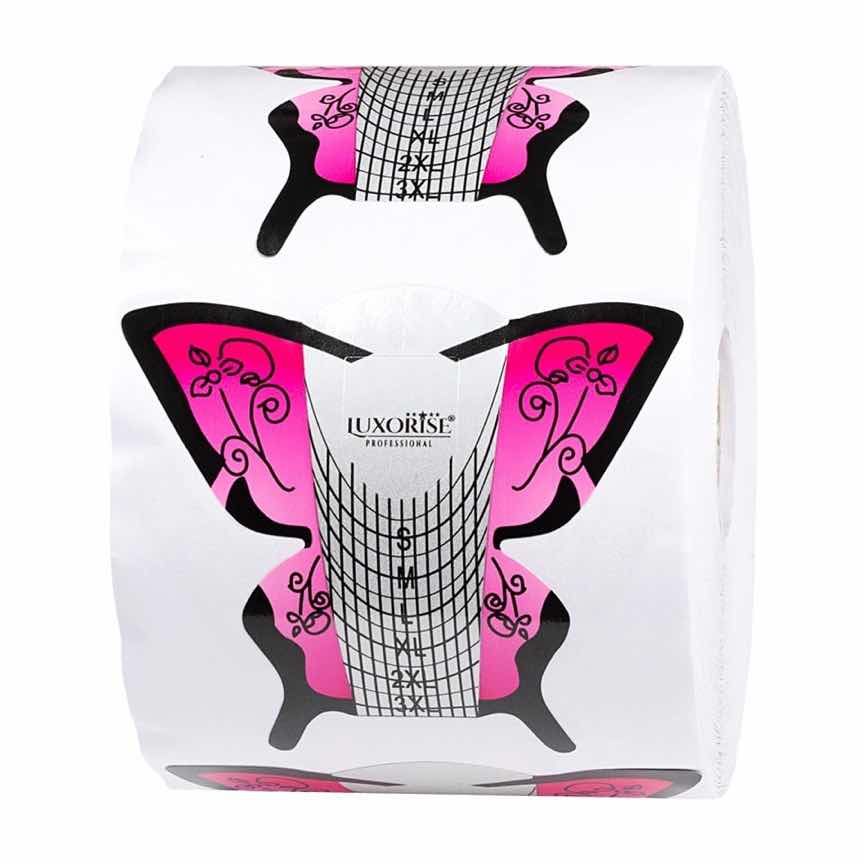Sablon Constructie Unghii Fluture Roz LUXORISE, 500 buc Sablon Constructie Unghii Fluture Roz LUXORISE, 500 buc