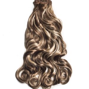 Extensii Clip-On Ondulat Saten Deschis Cu Suvite