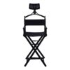 Scaun Make-Up Profesional Pliabil cu Tetiera LUXORISE, All Black Scaun Make-Up Profesional Pliabil cu Tetiera LUXORISE, All Black