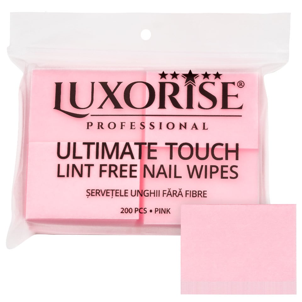 Servetele Unghii Ultimate Touch LUXORISE, Strat Dublu, 200 buc, Roz Servetele Unghii Ultimate Touch LUXORISE, Strat Dublu, 200 buc, Roz