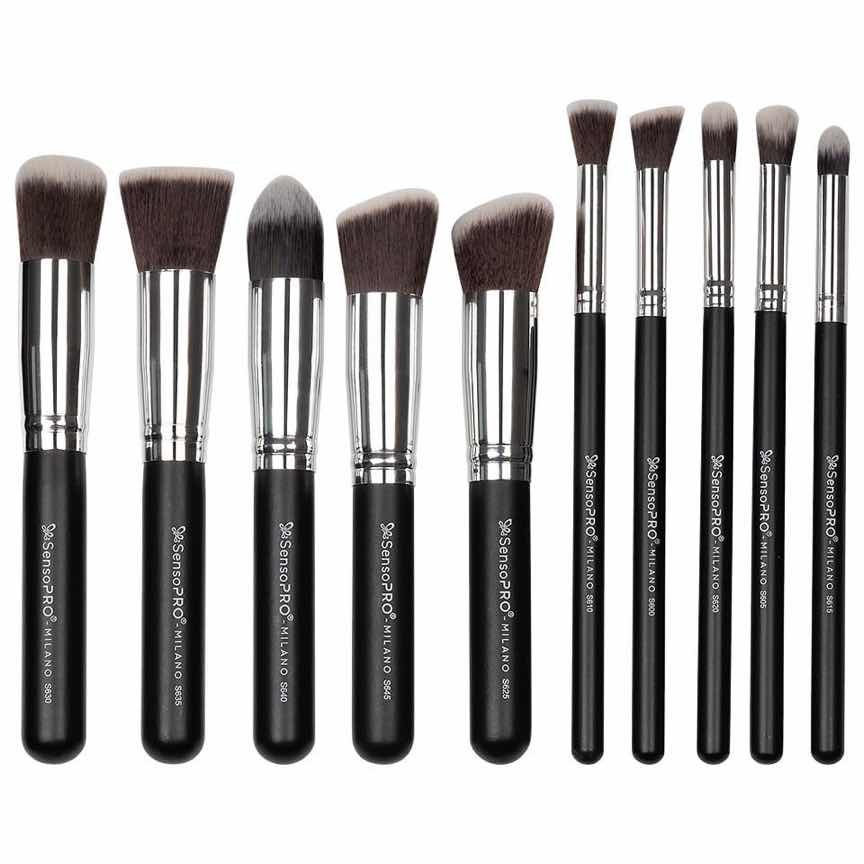 Set 10 Pensule Machiaj Profesionale SensoPRO Milano, Classy Black + CADOU Set 10 Pensule Machiaj Profesionale SensoPRO Milano, Classy Black + CADOU