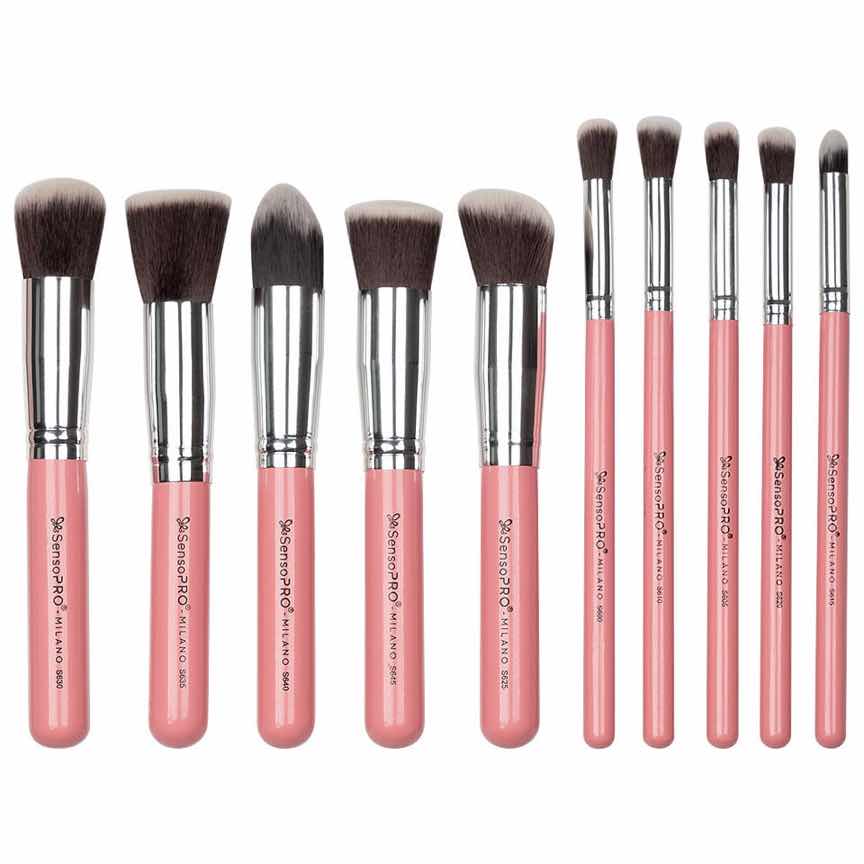 Set 10 Pensule Machiaj Profesionale SensoPRO Milano, Classy Pink + CADOU Set 10 Pensule Machiaj Profesionale SensoPRO Milano, Classy Pink + CADOU