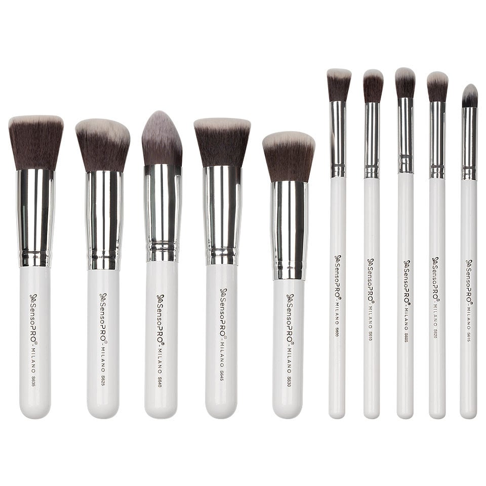 Set 10 Pensule Machiaj Profesionale SensoPRO Milano, Classy White + CADOU Set 10 Pensule Machiaj Profesionale SensoPRO Milano, Classy White + CADOU
