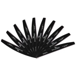 Set 10 Pile Unghii Semiluna granulatia 100/180 - SensoPRO Milano, negru