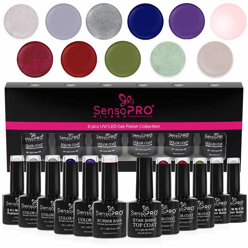 Set 12 Oje Semipermanente 10ml SensoPRO Milano, Elegant Fantasy Set 12 Oje Semipermanente 10ml SensoPRO Milano, Elegant Fantasy