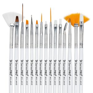 Set 15 Pensule Manichiura SensoPRO Milano, Pastel White