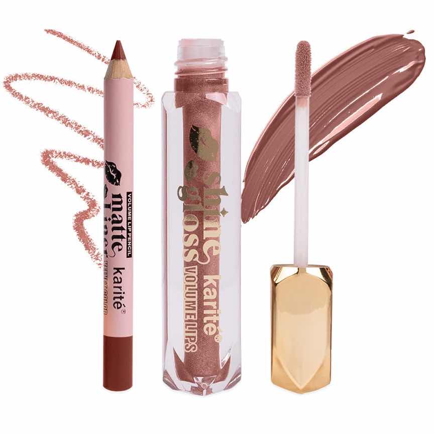 Set 2 in 1 Ruj Glossy Lichid & Creion Buze Karite #01 Set 2 in 1 Ruj Glossy Lichid & Creion Buze Karite #01