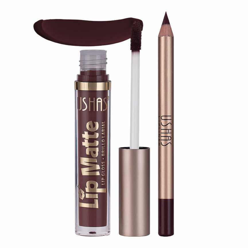Set 2 in 1 Ruj Lichid Mat & Creion Contur Buze Ushas Kiss Me #01 Set 2 in 1 Ruj Lichid Mat & Creion Contur Buze Ushas Kiss Me #01