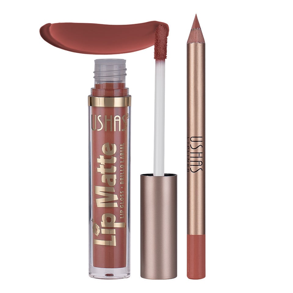 Set 2 in 1 Ruj Lichid Mat & Creion Contur Buze Ushas Kiss Me #06 Set 2 in 1 Ruj Lichid Mat & Creion Contur Buze Ushas Kiss Me #06