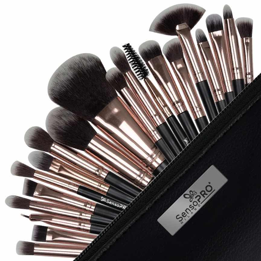 Set 20 pensule machiaj SensoPRO Milano, Black Gold + Borseta Cadou Set 20 pensule machiaj SensoPRO Milano, Black Gold + Borseta Cadou