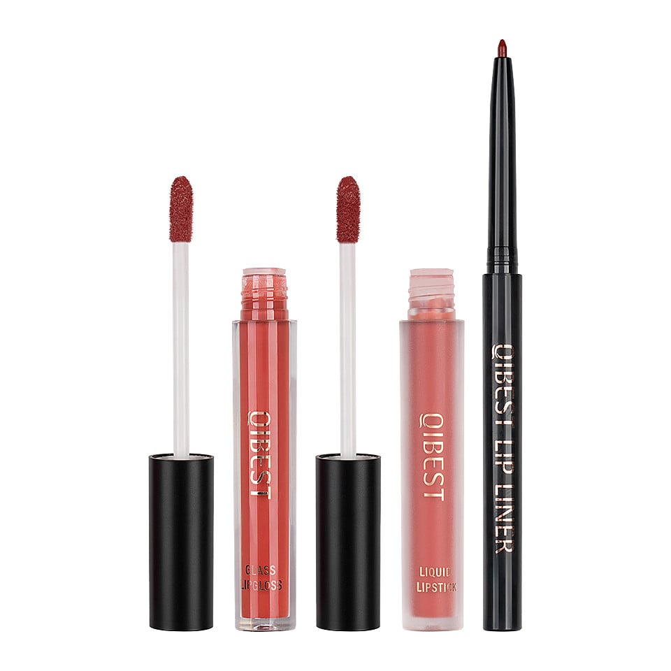 Set 3 in 1 Ruj Lichid Mat & Lip Gloss & Creion Contur Buze Qibest #04 Set 3 in 1 Ruj Lichid Mat & Lip Gloss & Creion Contur Buze Qibest #04