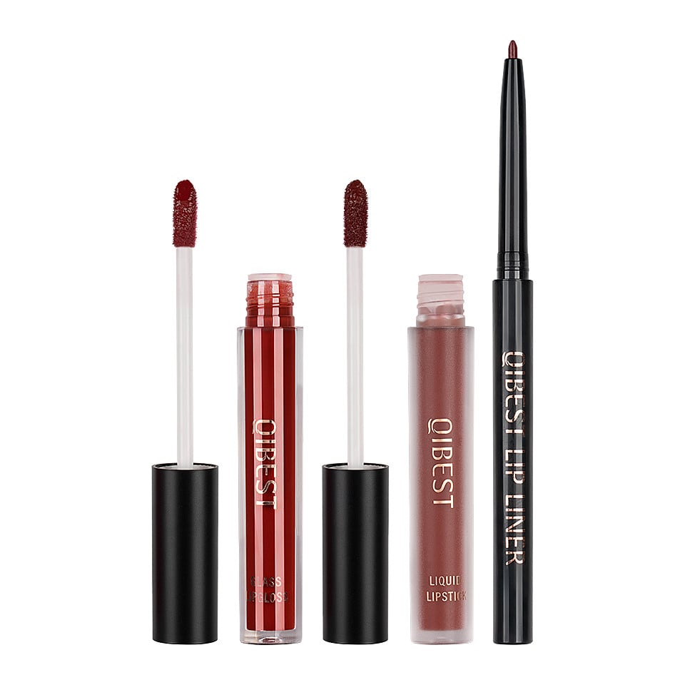 Set 3 in 1 Ruj Lichid Mat & Lip Gloss & Creion Contur Buze Qibest #10 Set 3 in 1 Ruj Lichid Mat & Lip Gloss & Creion Contur Buze Qibest #10