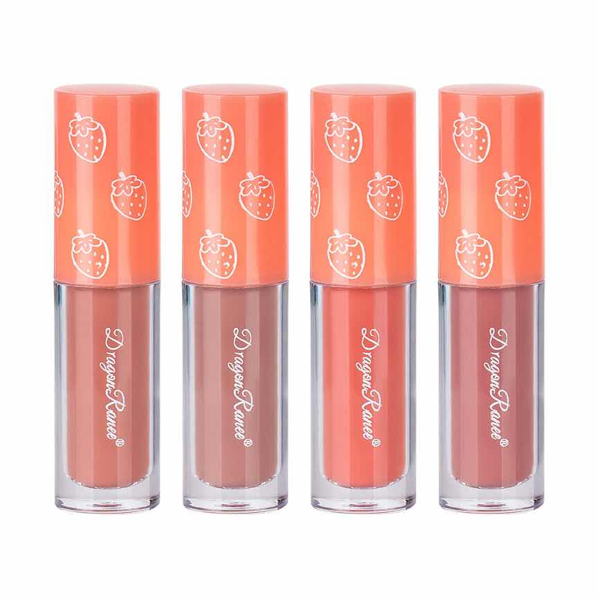 Set 4 Rujuri Lichide Mate Ranee Matte Lipstick, Strawberry, A Set 4 Rujuri Lichide Mate Ranee Matte Lipstick, Strawberry, A