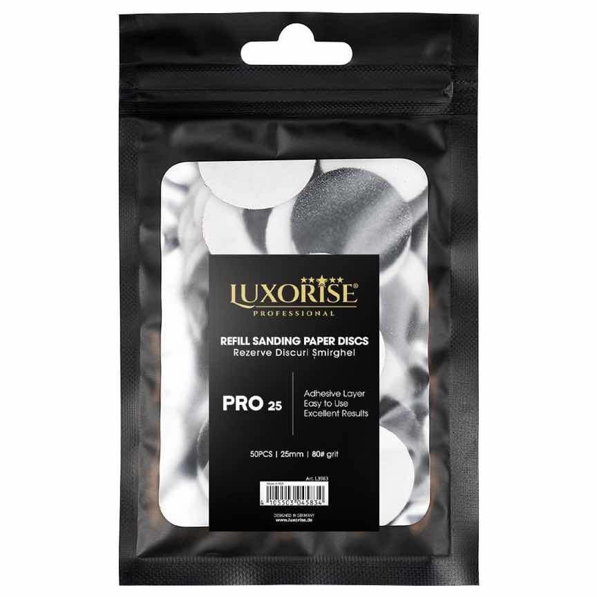 Set 50 Rezerve Smirghel pentru Disc Pedichiura LUXORISE PRO25, granulatie #80 Set 50 Rezerve Smirghel pentru Disc Pedichiura LUXORISE PRO25, granulatie #80