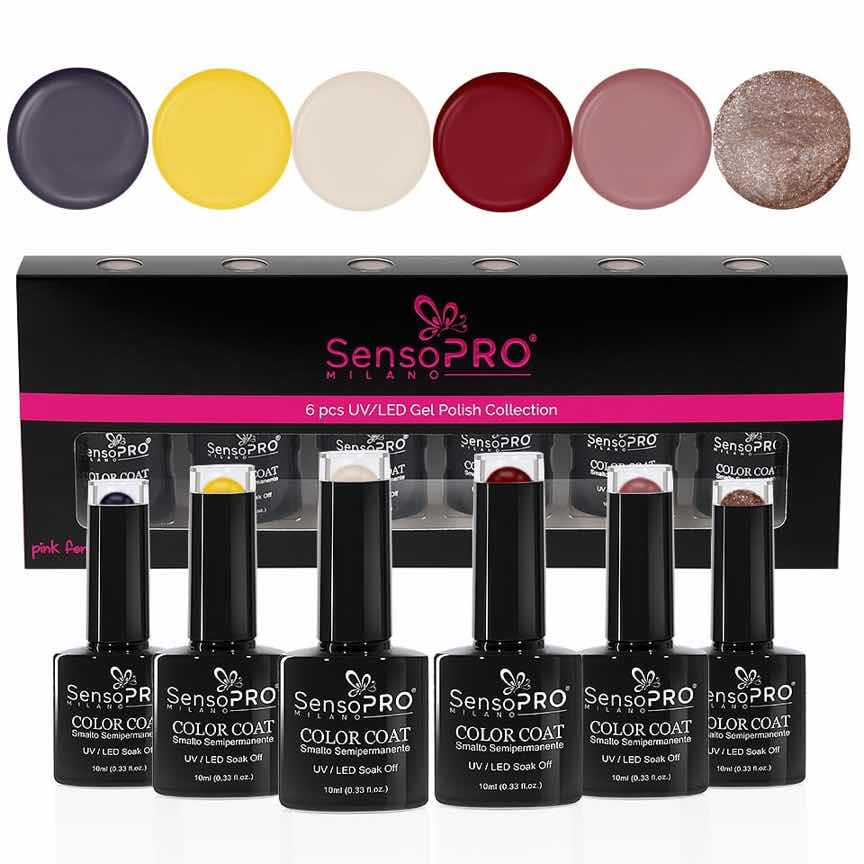 Set 6 Oje Semipermanente 10ml SensoPRO Milano, Fall in Love Set 6 Oje Semipermanente 10ml SensoPRO Milano, Fall in Love