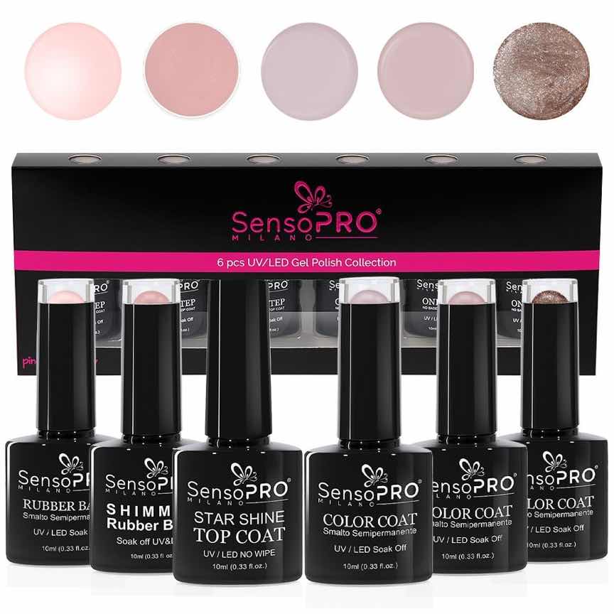 Set 6 Oje Semipermanente 10ml SensoPRO Milano, Shine On Set 6 Oje Semipermanente 10ml SensoPRO Milano, Shine On