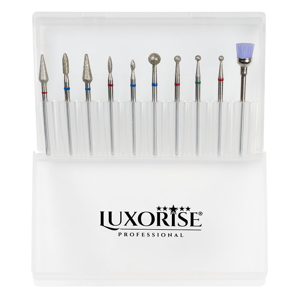 Set Capete Freza Unghii LUXORISE pentru Pila Electrica Profesionala, 10 buc Set Capete Freza Unghii LUXORISE pentru Pila Electrica Profesionala, 10 buc
