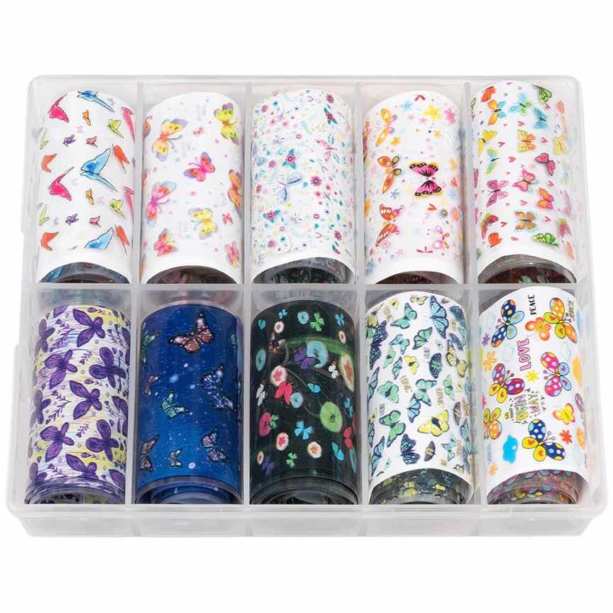 Set Folii Transfer LUXORISE #27 Butterfly, 10 buc Set Folii Transfer LUXORISE #27 Butterfly, 10 buc