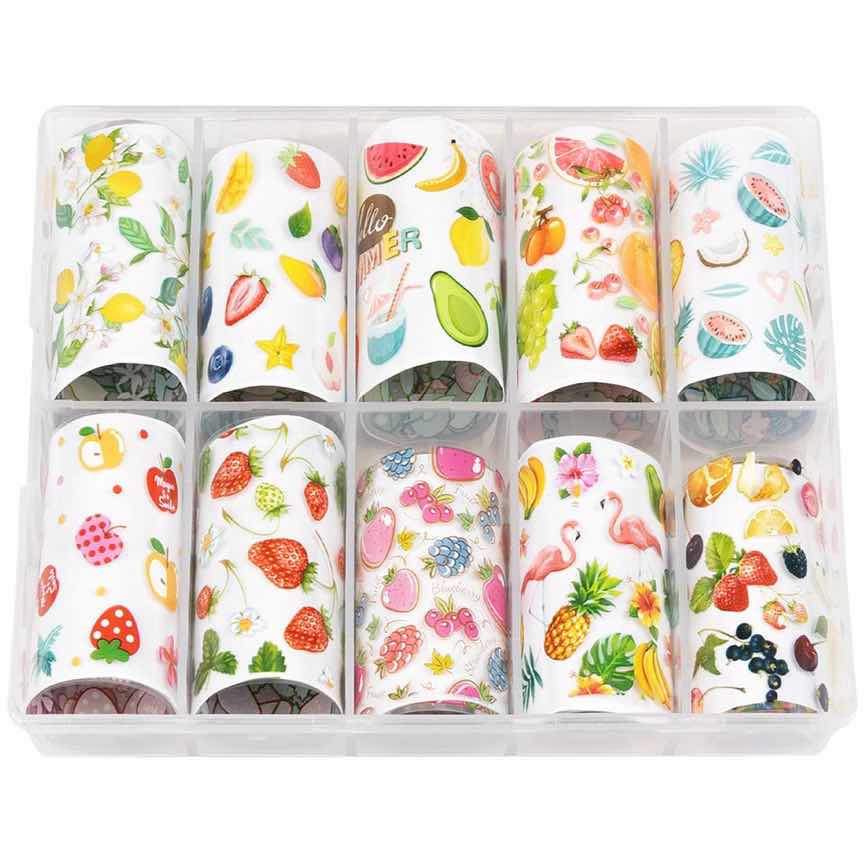 Set Folii Transfer LUXORISE #42 Yummy Fruits, 10 buc Set Folii Transfer LUXORISE #42 Yummy Fruits, 10 buc