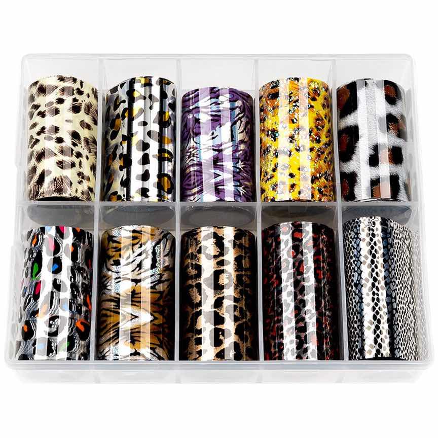 Set Folii Transfer LUXORISE Animal Print Effect, 10 buc Set Folii Transfer LUXORISE Animal Print Effect, 10 buc