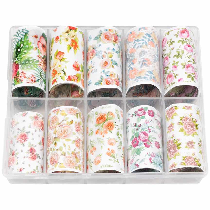 Set Folii Transfer LUXORISE Flower Power, 10 buc Set Folii Transfer LUXORISE Flower Power, 10 buc