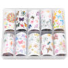 Set Folii Transfer LUXORISE Flower Splash, 10 buc Set Folii Transfer LUXORISE Flower Splash, 10 buc