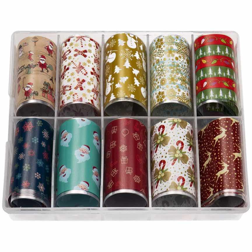 Set Folii Transfer LUXORISE Happy Christmas, 10 buc Set Folii Transfer LUXORISE Happy Christmas, 10 buc