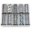 Set Folii Transfer LUXORISE Silver Opulence, 10 buc