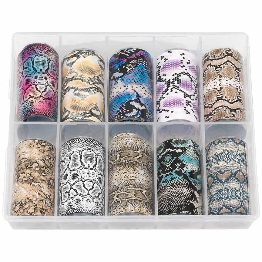 Set Folii Transfer LUXORISE Snake Mania, 10 buc Set Folii Transfer LUXORISE Snake Mania, 10 buc