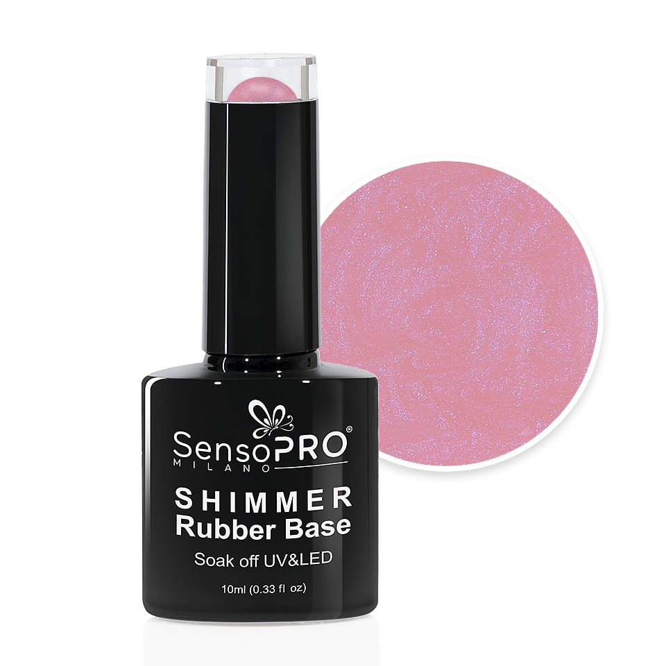Shimmer Rubber Base SensoPRO Milano - #14 Musical Rose Shimmer Blue, 10ml Shimmer Rubber Base SensoPRO Milano - #14 Musical Rose Shimmer Blue, 10ml