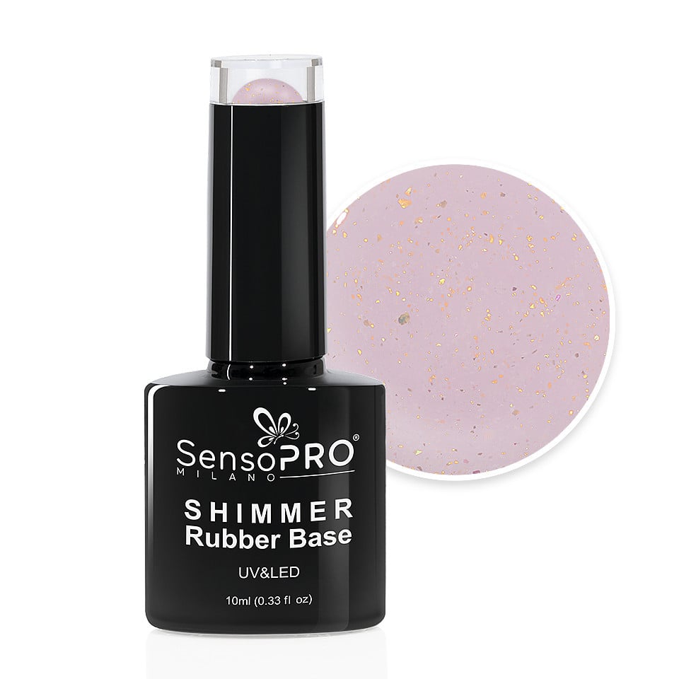 Shimmer Rubber Base SensoPRO Milano - #19 Glimmer Champagne, 10ml Shimmer Rubber Base SensoPRO Milano - #19 Glimmer Champagne, 10ml