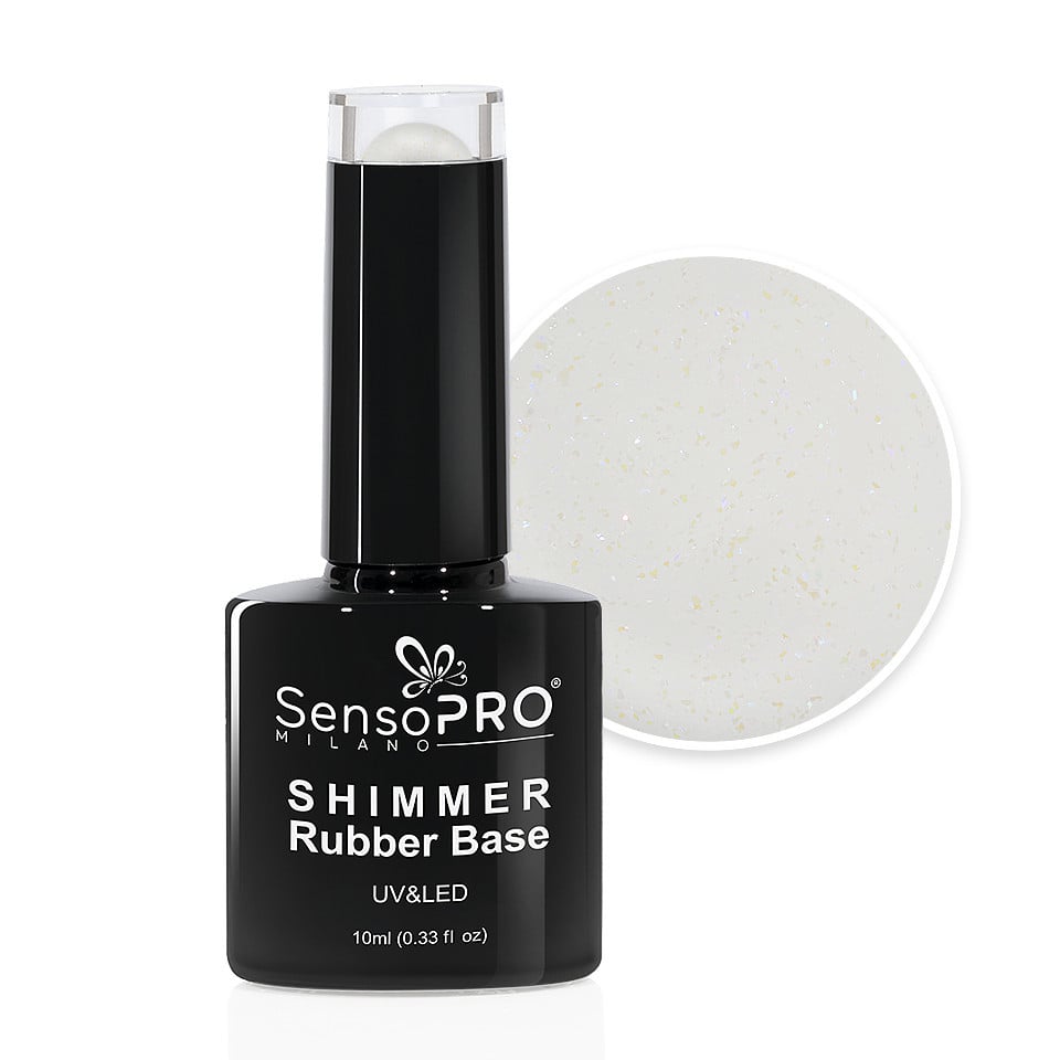 Shimmer Rubber Base SensoPRO Milano - #20 Milky White, 10ml Shimmer Rubber Base SensoPRO Milano - #20 Milky White, 10ml
