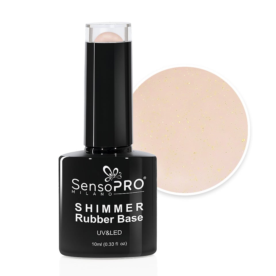 Shimmer Rubber Base SensoPRO Milano - #30 Nude Glow, 10ml Shimmer Rubber Base SensoPRO Milano - #30 Nude Glow, 10ml