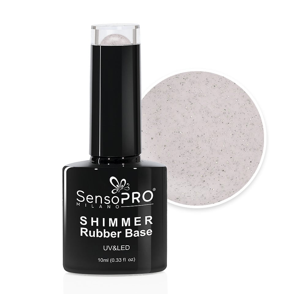 Shimmer Rubber Base SensoPRO Milano - #32 Fabulous Nude, 10ml Shimmer Rubber Base SensoPRO Milano - #32 Fabulous Nude, 10ml