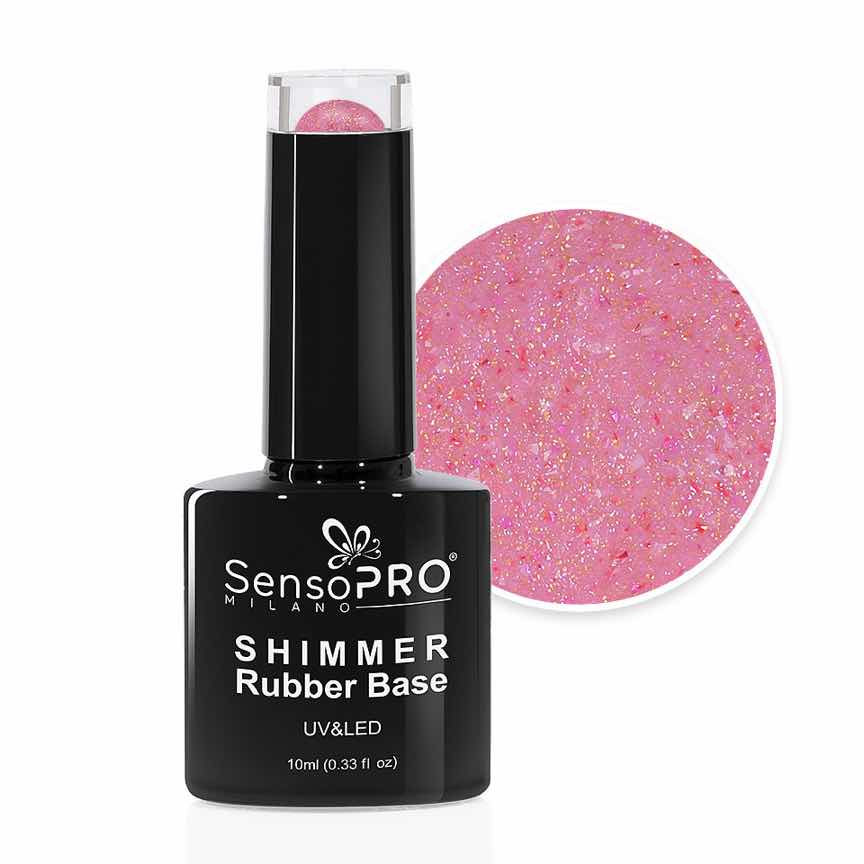 Shimmer Rubber Base SensoPRO Milano - #51 Scarlet Spots, 10ml Shimmer Rubber Base SensoPRO Milano - #51 Scarlet Spots, 10ml
