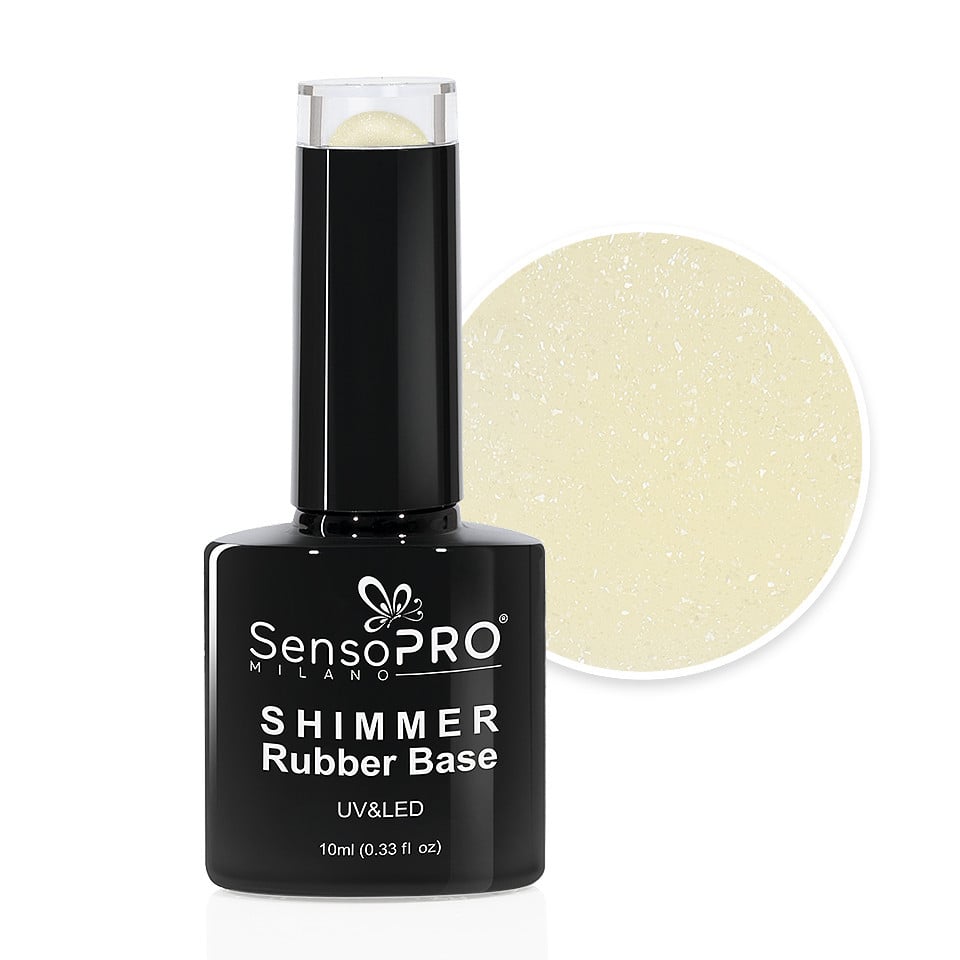 Shimmer Rubber Base SensoPRO Milano - #55 Frosted Honey, 10ml Shimmer Rubber Base SensoPRO Milano - #55 Frosted Honey, 10ml