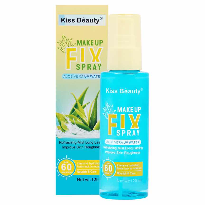 Spray Fixare Machiaj SPF 60 Aloe Vera, Kiss Beauty 120ml Spray Fixare Machiaj SPF 60 Aloe Vera, Kiss Beauty 120ml