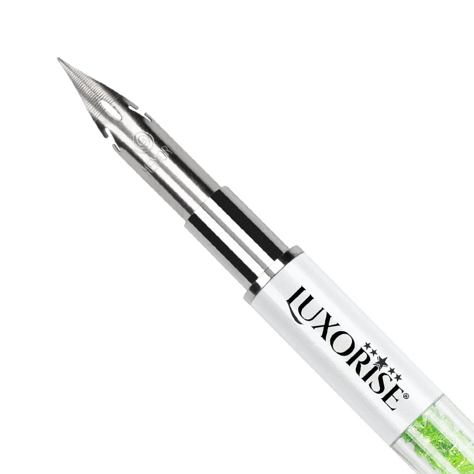 Stilou Nail Art Pictura Unghii cu Penita si 5 Punctatoare, LUXORISE Crystal Green Stilou Nail Art Pictura Unghii cu Penita si 5 Punctatoare, LUXORISE Crystal Green