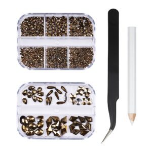 Strasuri Unghii cu Penseta & Creion Aplicare LUXORISE Gold is You, 12 modele