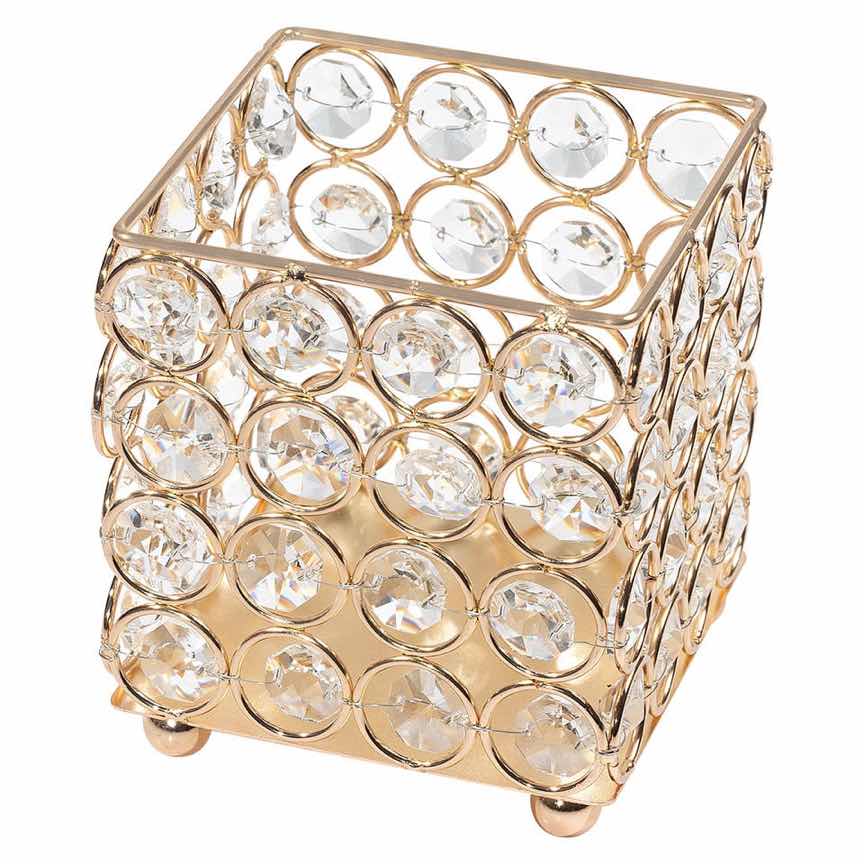 Suport Pensule Machiaj Diamond Crystal LUXORISE, Gold Suport Pensule Machiaj Diamond Crystal LUXORISE, Gold