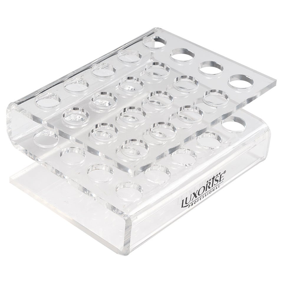 Suport pensule machiaj LUXORISE, plexiglas, 20 sloturi Suport pensule machiaj LUXORISE, plexiglas, 20 sloturi