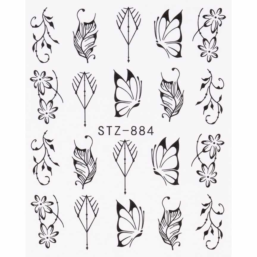 Tatuaj Unghii LUXORISE Simple Romantic Art, STZ-884 Tatuaj Unghii LUXORISE Simple Romantic Art, STZ-884
