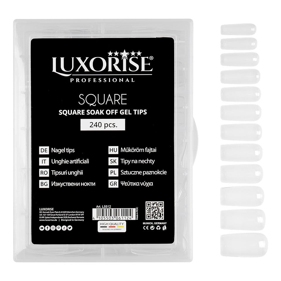 Tipsuri Unghii Dizolvabile Soak Off - Square Full Nail, 240 buc Tipsuri Unghii Dizolvabile Soak Off - Square Full Nail, 240 buc