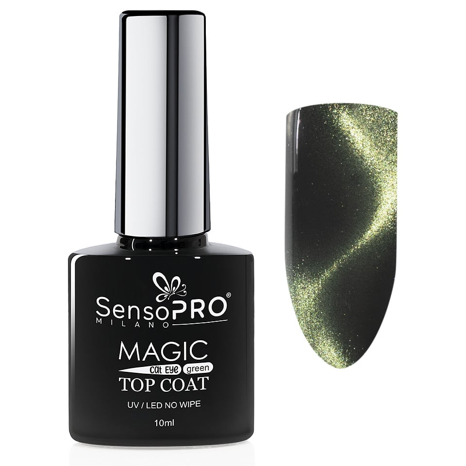 Top Coat Cat Eye SensoPRO Milano 10ml, Green Top Coat Cat Eye SensoPRO Milano 10ml, Green