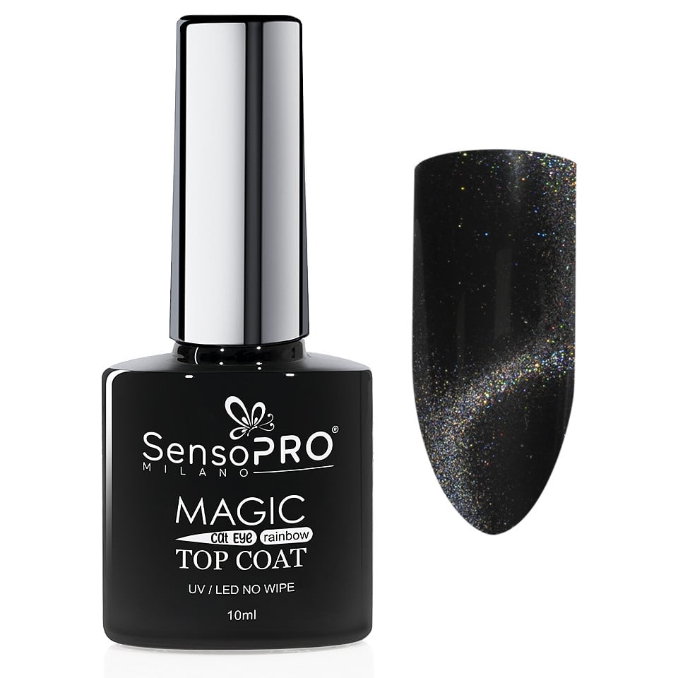 Top Coat Cat Eye SensoPRO Milano 10ml, Rainbow Top Coat Cat Eye SensoPRO Milano 10ml, Rainbow
